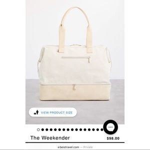 NWT Beis Weekender Travel Bag in Beige